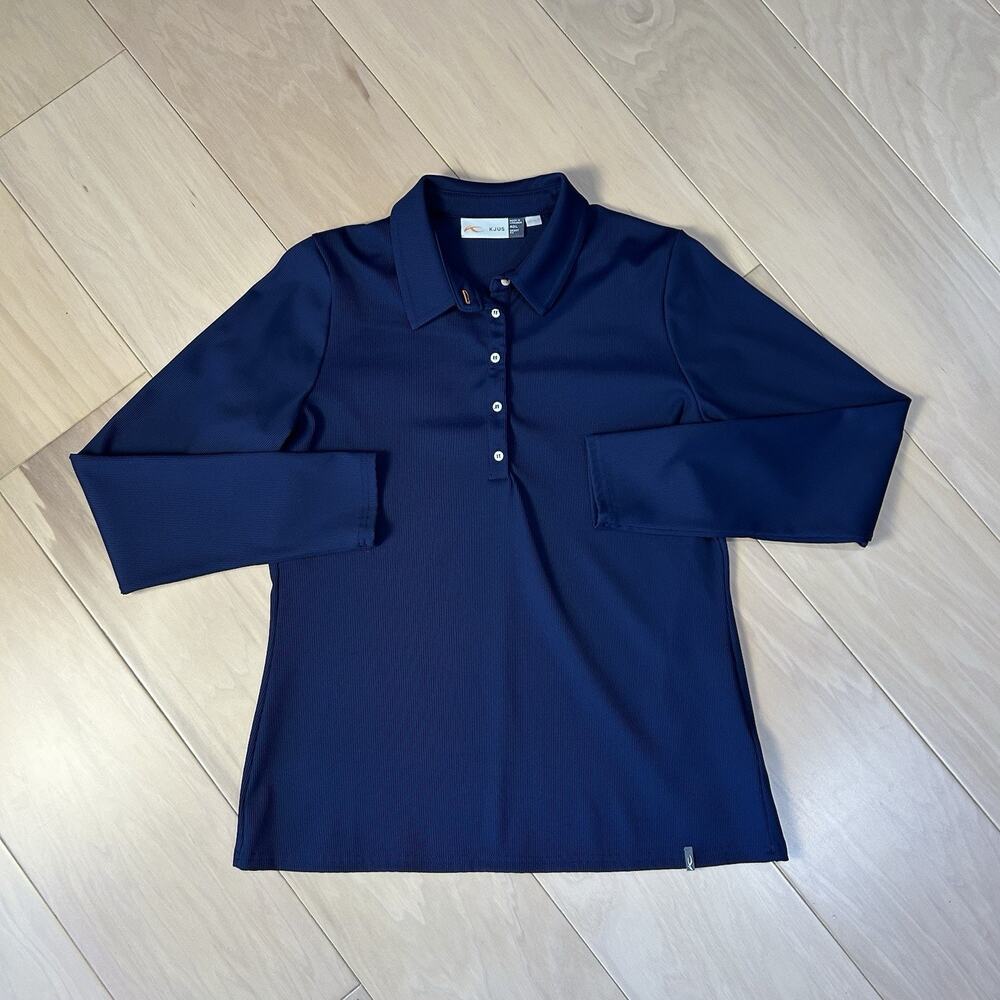 KJUS Celin Polo Sport Fit Blue Long Sleeve Women's 40 / Large